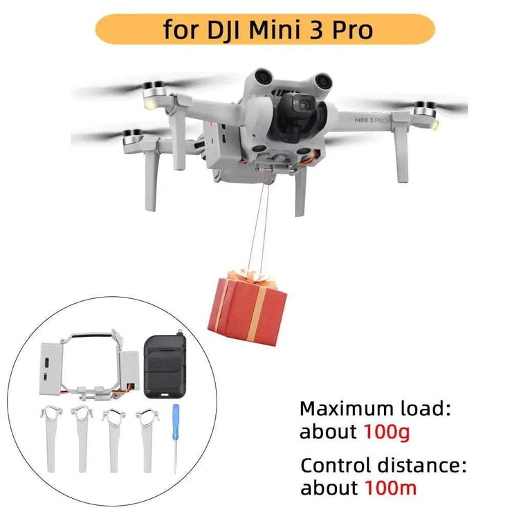 Drop System for DJI Mavic 3/Pro/2 Pro Zoom/AIR 2/Mini 2/Mini 3/3 Pro Drone Airdrop System Ring Gift Deliver Life Rescue Thrower - AMP’ss