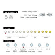 ATTAGEMS Moissanite Silver 925 Earrings Pear Asscher Shape VVS1 Stud Earring for Women 2023 Trending Wedding Gift Fine Jewelry AMP’ss