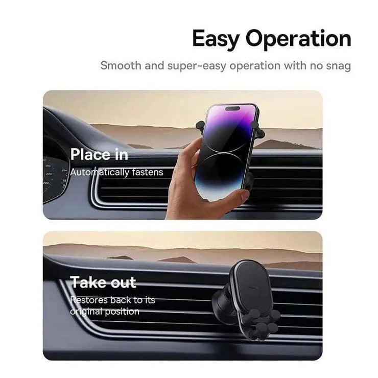 Baseus Car Phone Holder Gravity Auto Restorable in Car Air Vent Silicone Stand For iPhone Xiaomi Samsung Car Mobile Support AMP’ss