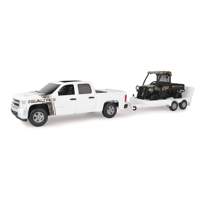 Big Farm 1:16 Realtree Camouflage Chevrolet Pickup with John Deere 825I Gator and Trailer - AMP’ss