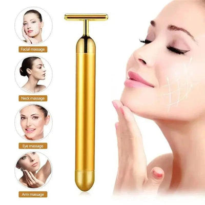 Energy 24K Gold T Beauty Bar Facial Roller Massager AMP’ss