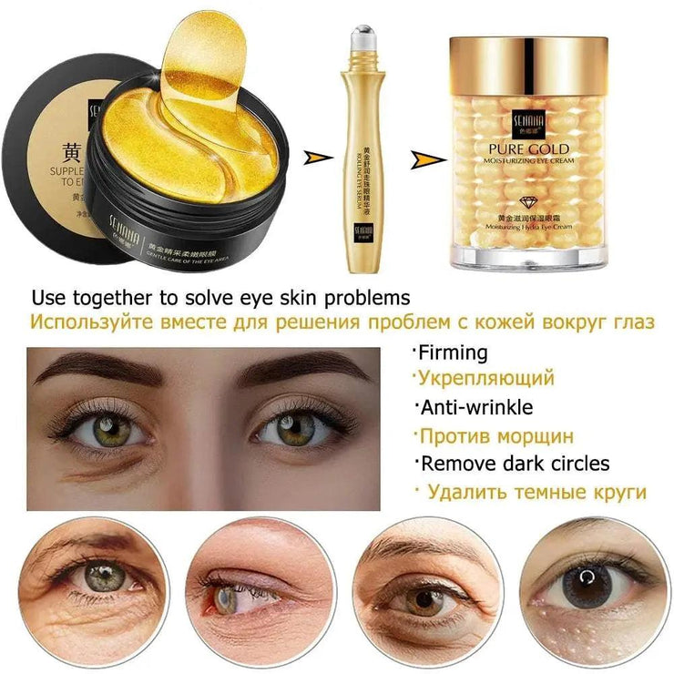 Facial Skin Care Set 24k Gold Skincare Mask Face Toner Cosmetic Women Skin Care Product Moisturizer Anti Wrinkle Skincare Kit AMP’ss