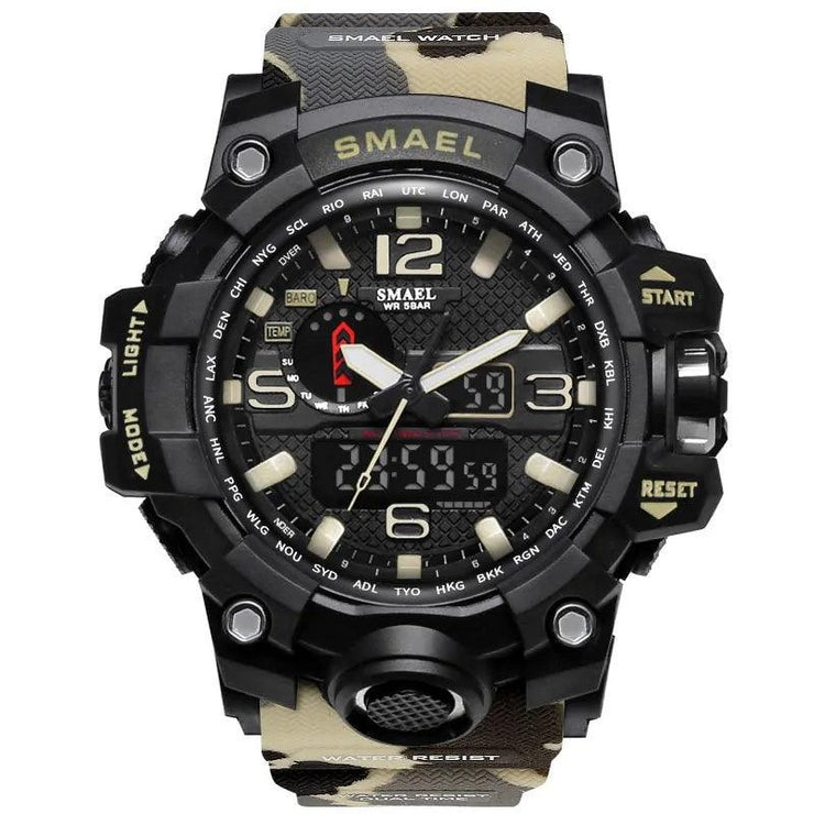 SMAEL Brand Men Sports Watches Dual Display AMP’ss