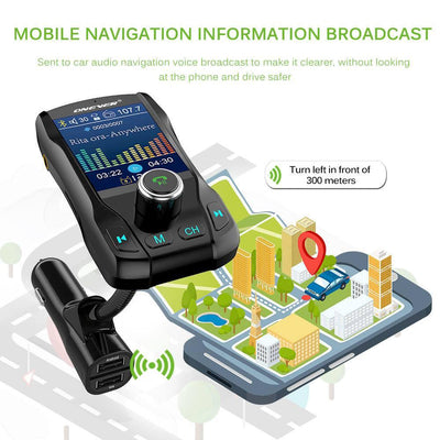 Bluetooth FM Transmitter for Car Bluetooth V3.0 Teal Simba