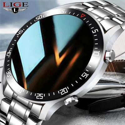 LIGE 2021 New Steel Band Smart Watch AMP’ss